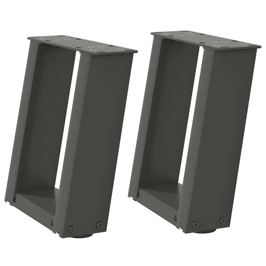vidaXL Gambe per Tavolino da Caffè a Forma di U 2 pz Antracite 30x(30-31) cm Acciaio