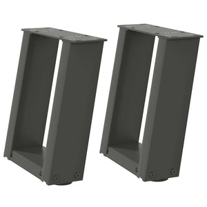 vidaXL Gambe per Tavolino da Caffè a Forma di U 2 pz Antracite 30x(30-31) cm Acciaio