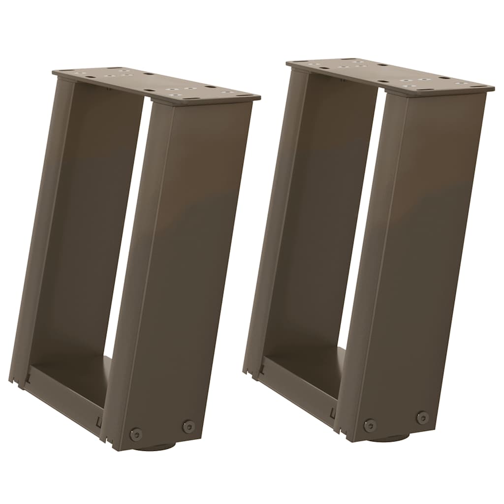 Gambe per Tavolino da Caffè a Forma di U 2 pz Acciaio Naturale 30x(30-31) cm Acciaio 4012739