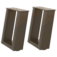 Gambe per Tavolino da Caffè a Forma di U 2 pz Acciaio Naturale 30x(30-31) cm Acciaio 4012739