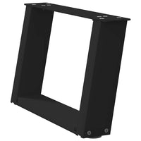 Gambe per Tavolino da Caffè a Forma di U 2 pz Nere 40x(30-31) cm Acciaio