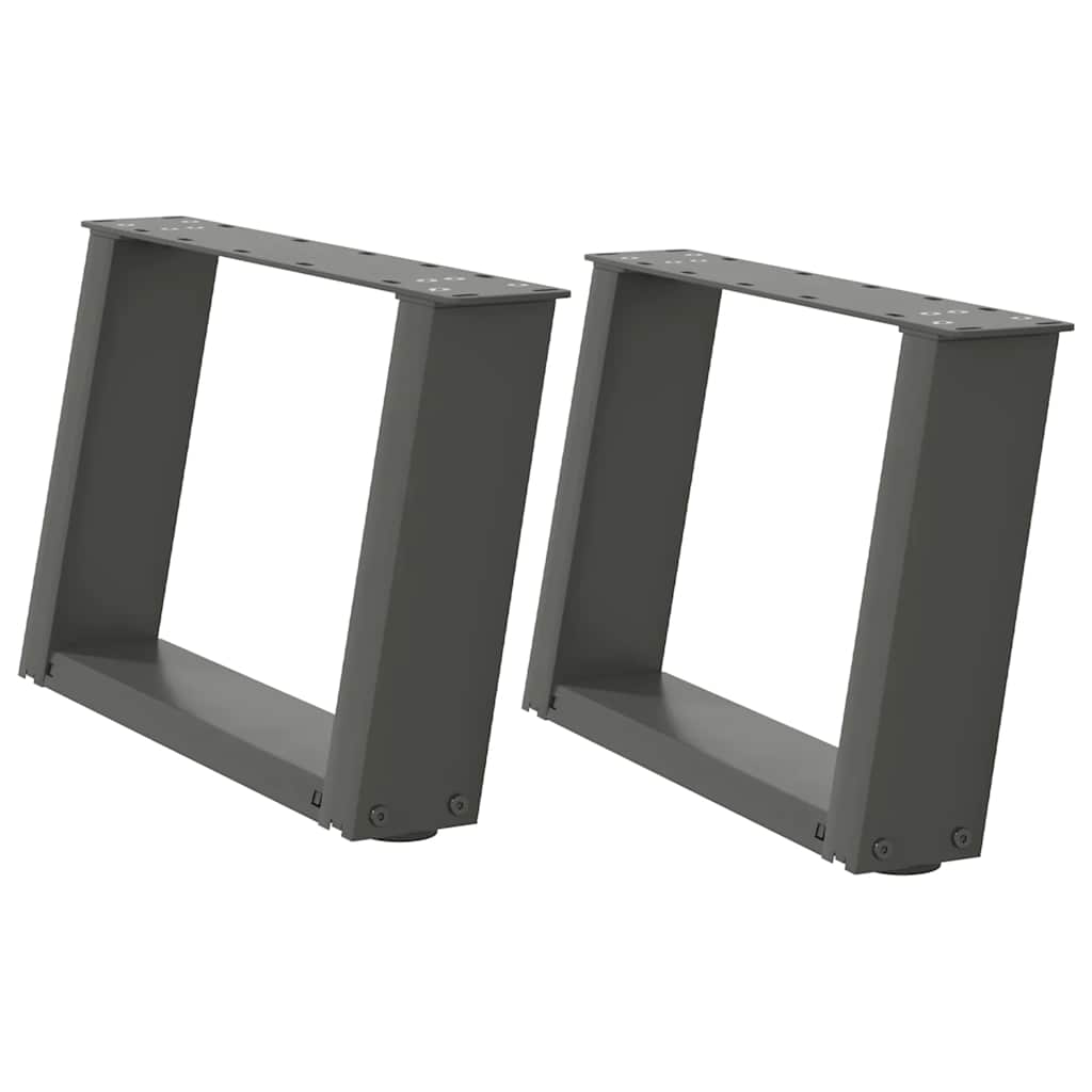 Gambe per Tavolino da Caffè a Forma di U 2 pz Antracite 40x(30-31) cm Acciaio