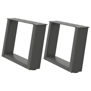 Gambe per Tavolino da Caffè a Forma di U 2 pz Antracite 40x(30-31) cm Acciaio