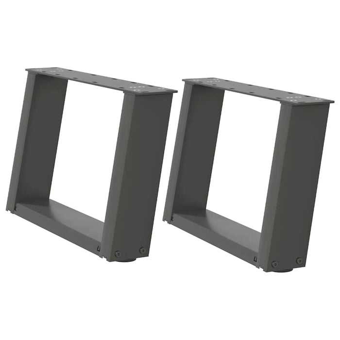 Gambe per Tavolino da Caffè a Forma di U 2 pz Antracite 40x(30-31) cm Acciaio