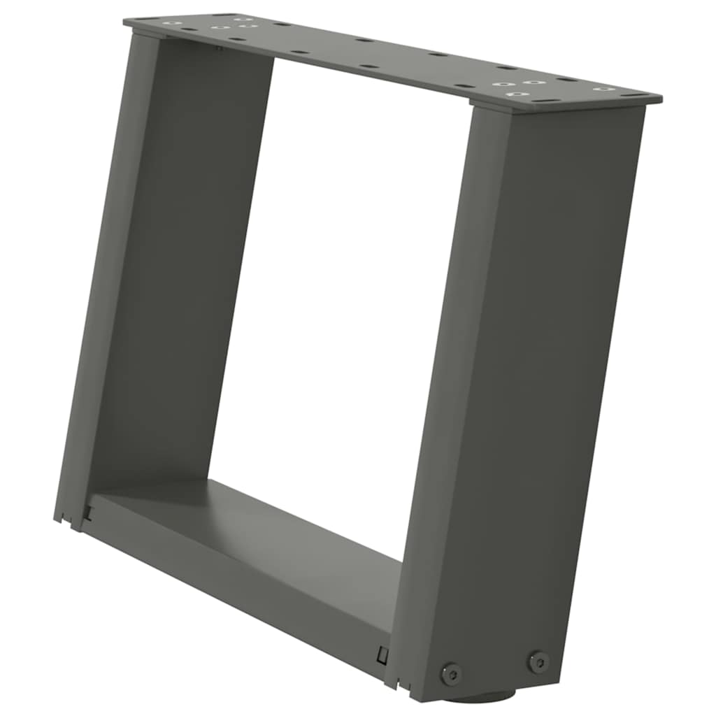 Gambe per Tavolino da Caffè a Forma di U 2 pz Antracite 40x(30-31) cm Acciaio