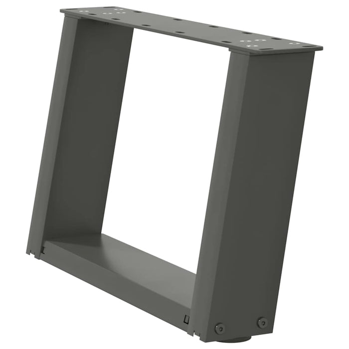 Gambe per Tavolino da Caffè a Forma di U 2 pz Antracite 40x(30-31) cm Acciaio