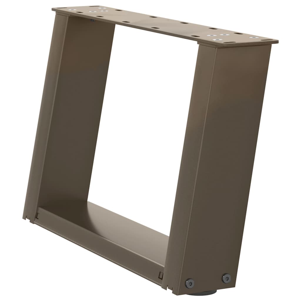 Gambe per Tavolino da Caffè a Forma di U 2 pz Acciaio Naturale 40x(30-31) cm Acciaio