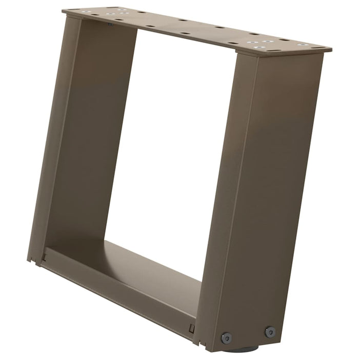 Gambe per Tavolino da Caffè a Forma di U 2 pz Acciaio Naturale 40x(30-31) cm Acciaio