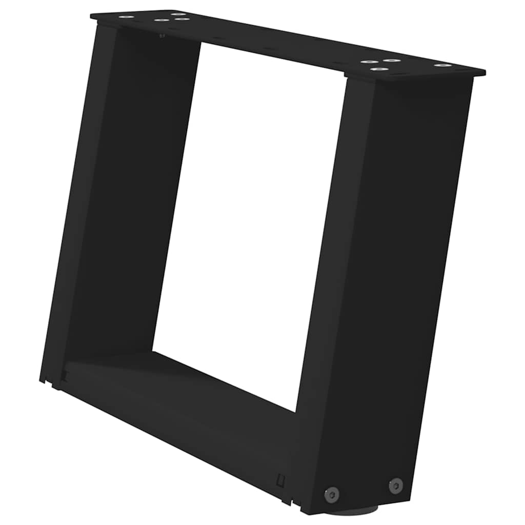 Gambe per Tavolino da Caffè a Forma di U 2 pz Nere 50x(30-31) cm Acciaio 4012744