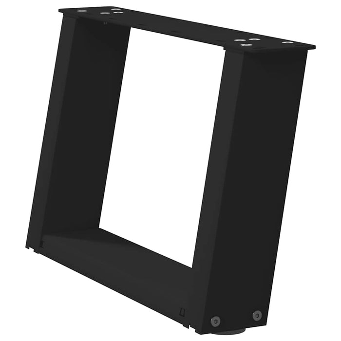 Gambe per Tavolino da Caffè a Forma di U 2 pz Nere 50x(30-31) cm Acciaio 4012744