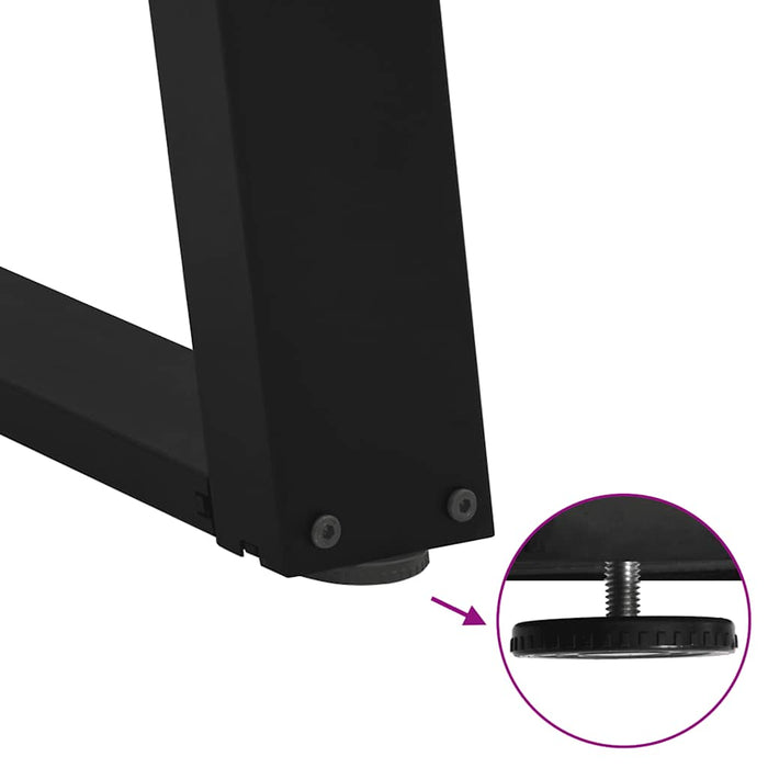 vidaXL Gambe per Tavolino da Caffè a Forma di U 2 pz Nere 50x(30-31) cm Acciaio