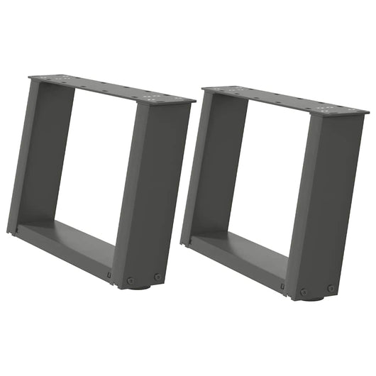 Gambe per Tavolino da Caffè a Forma di U 2 pz Antracite 50x(30-31) cm Acciaio 4012746