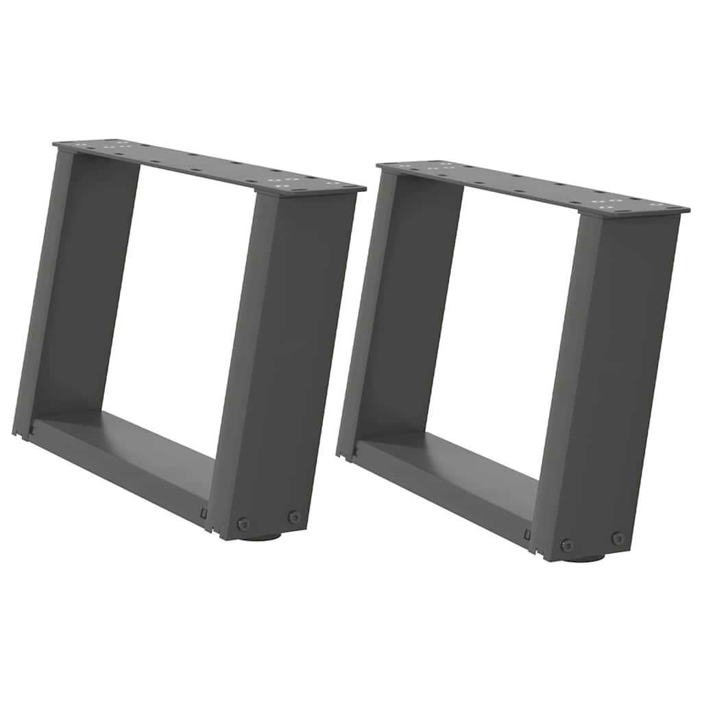 vidaXL Gambe per Tavolino da Caffè a Forma di U 2 pz Antracite 50x(30-31) cm Acciaio