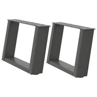 Gambe per Tavolino da Caff¨¨ a Forma di U 2 pz-Set di 2 Gamba per Tavolo Antracite 50x(30-31) cm Acciaio 744920