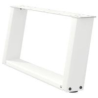 Gambe per Tavolino da Caffè a Forma di U 2 pz Bianche 60x(30-31) cm Acciaio