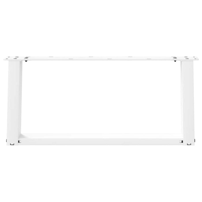 Gambe per Tavolino da Caffè a Forma di U 2 pz Bianche 60x(30-31) cm Acciaio