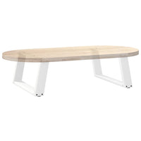 Gambe per Tavolino da Caffè a Forma di U 2 pz Bianche 60x(30-31) cm Acciaio