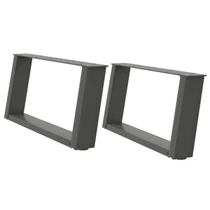 Gambe per Tavolino da Caffè a Forma di U 2 pz Antracite 60x(30-31) cm Acciaio 4012750