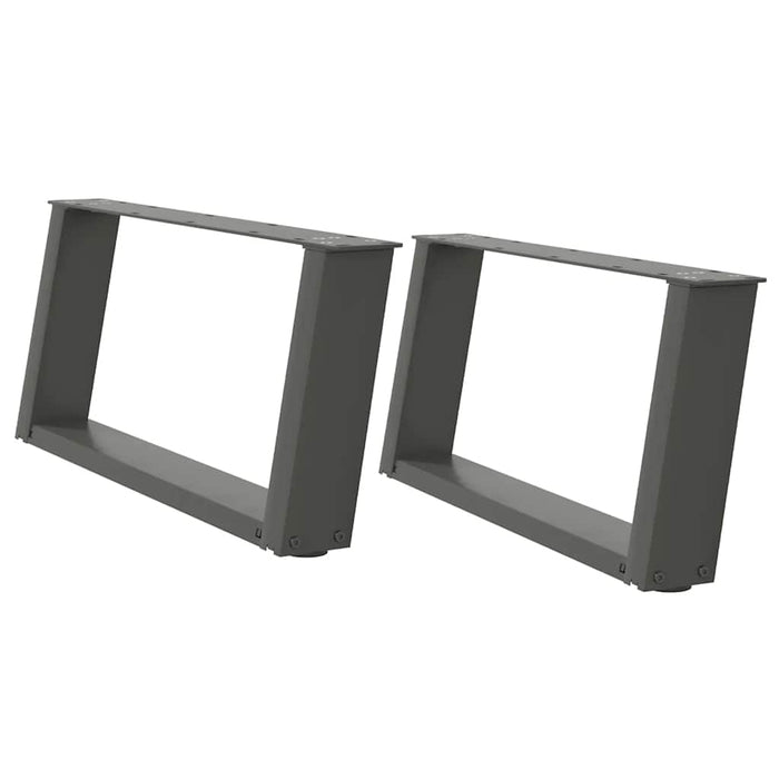 Gambe per Tavolino da Caffè a Forma di U 2 pz Antracite 60x(30-31) cm Acciaio 4012750