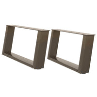 Gambe per Tavolino da Caffè a Forma di U 2 pz Acciaio Naturale 60x(30-31) cm Acciaio 4012751