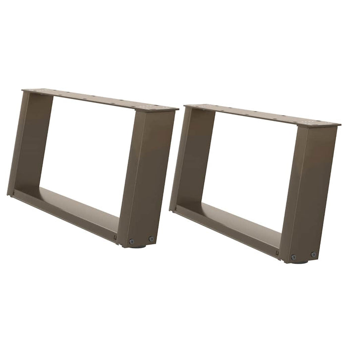 Gambe per Tavolino da Caffè a Forma di U 2 pz Acciaio Naturale 60x(30-31) cm Acciaio 4012751