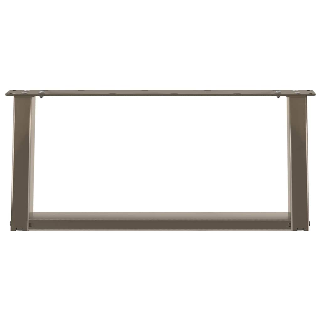 Gambe per Tavolino da Caffè a Forma di U 2 pz Acciaio Naturale 60x(30-31) cm Acciaio 4012751