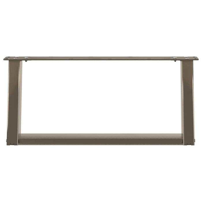 Gambe per Tavolino da Caffè a Forma di U 2 pz Acciaio Naturale 60x(30-31) cm Acciaio 4012751