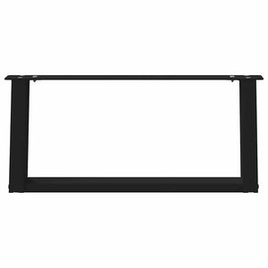 vidaXL Gambe per Tavolino da Caffè a Forma di U 2 pz Nere 70x(30-31) cm Acciaio