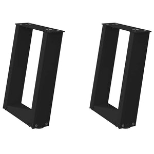 Gambe per Tavolino da Caffè a Forma di U 2 pz Nere 28x(42-43) cm Acciaio