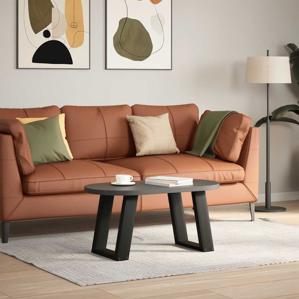 Gambe per Tavolino da Caffè a Forma di U 2 pz Nere 28x(42-43) cm Acciaio