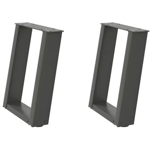 vidaXL Gambe per Tavolino da Caffè a Forma di U 2 pz Antracite 28x(42-43) cm Acciaio