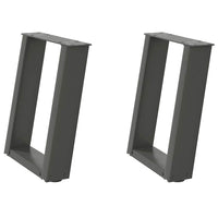 vidaXL Gambe per Tavolino da Caffè a Forma di U 2 pz Antracite 28x(42-43) cm Acciaio