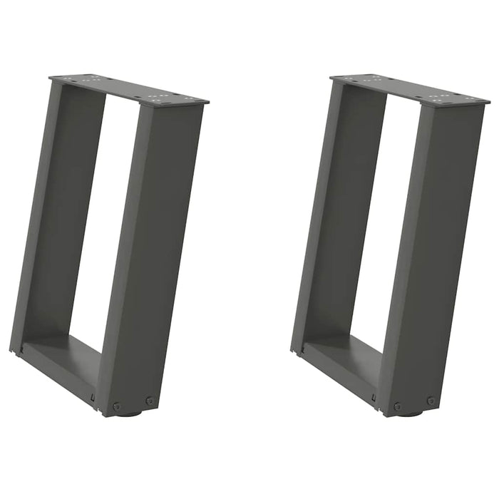 vidaXL Gambe per Tavolino da Caffè a Forma di U 2 pz Antracite 28x(42-43) cm Acciaio