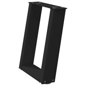 Gambe per Tavolino da Caffè a Forma di U 2 pz Nere 38x(42-43) cm Acciaio