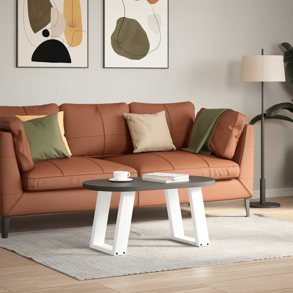 Gambe per Tavolino da Caffè a Forma di U 2 pz Bianche 38x(42-43) cm Acciaio