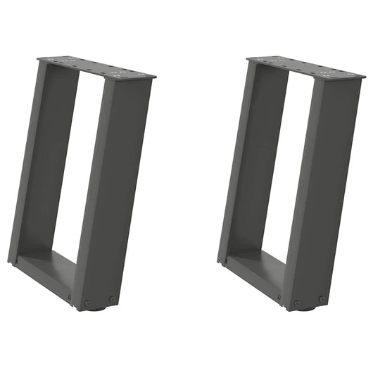 Gambe Tavolino Caffè a U 2 pz Antracite 38x(42-43) cm Acciaio 4012762