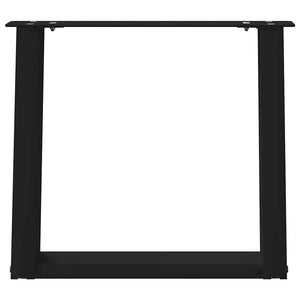 vidaXL Gambe per Tavolino da Caffè a Forma di U 2 pz Nere 50x(42-43) cm Acciaio