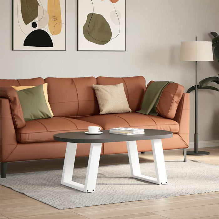 vidaXL Gambe per Tavolino da Caffè a Forma di U 2 pz Bianche 50x(42-43) cm Acciaio