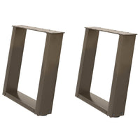 vidaXL Gambe per Tavolino da Caffè a Forma di U 2 pz Acciaio Naturale 50x(42-43) cm Acciaio