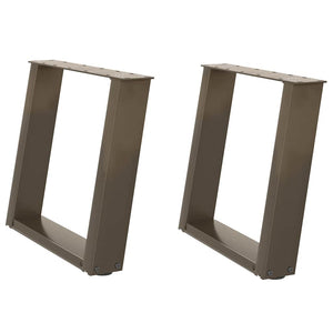 vidaXL Gambe per Tavolino da Caffè a Forma di U 2 pz Acciaio Naturale 50x(42-43) cm Acciaio