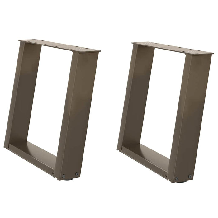 vidaXL Gambe per Tavolino da Caffè a Forma di U 2 pz Acciaio Naturale 50x(42-43) cm Acciaio