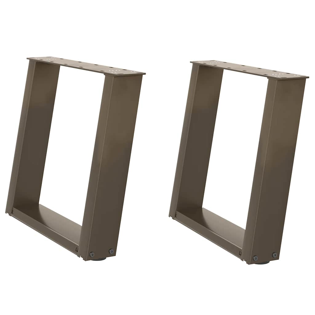 vidaXL Gambe per Tavolino da Caffè a Forma di U 2 pz Acciaio Naturale 50x(42-43) cm Acciaio