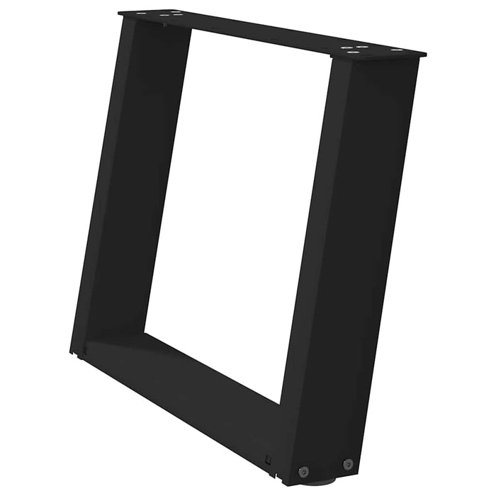 Gambe per Tavolino da Caffè a Forma di U 2 pz Nere 60x(42-43) cm Acciaio