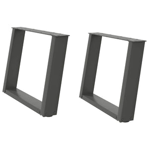 vidaXL Gambe per Tavolino da Caffè a Forma di U 2 pz Antracite 60x(42-43) cm Acciaio