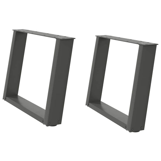 vidaXL Gambe per Tavolino da Caffè a Forma di U 2 pz Antracite 60x(42-43) cm Acciaio
