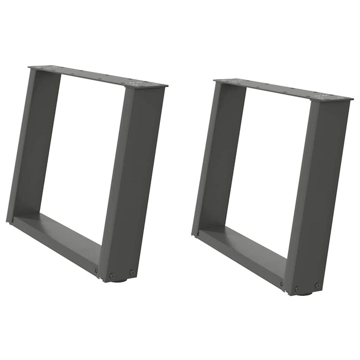 vidaXL Gambe per Tavolino da Caffè a Forma di U 2 pz Antracite 60x(42-43) cm Acciaio