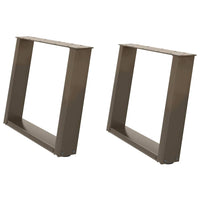 vidaXL Gambe per Tavolino da Caffè a Forma di U 2 pz Acciaio Naturale 60x(42-43) cm Acciaio