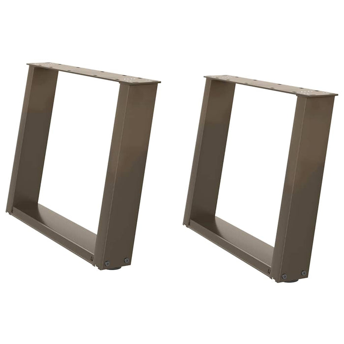 vidaXL Gambe per Tavolino da Caffè a Forma di U 2 pz Acciaio Naturale 60x(42-43) cm Acciaio