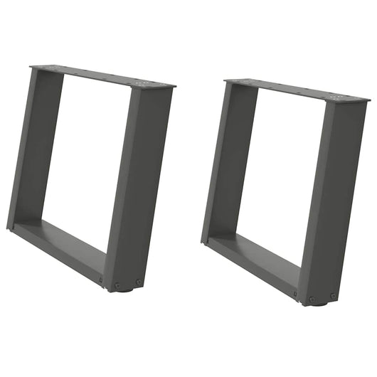 Gambe Tavolino Caffè a U 2 pz Antracite 70x(42-43) cm Acciaio 4012774