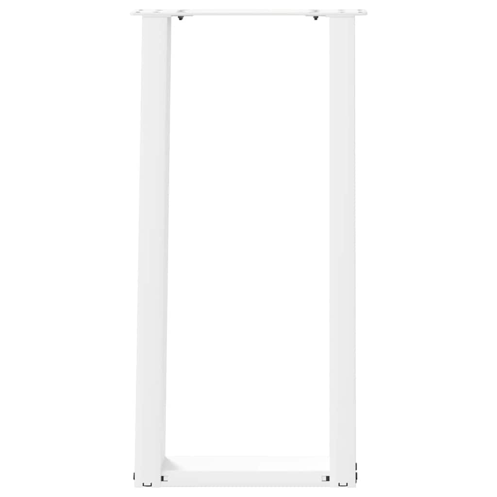 Gambe per tavolo consolle a forma di U 2 pz bianche 28x(72-73) cm in acciaio